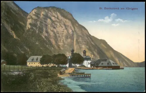 Ansichtskarte Schönau am Königssee St. Bartholomä am Königsee 1910