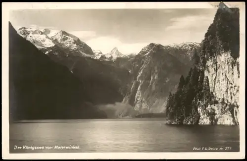 Schönau am Königssee Der Königssee vom Malerwinkel Alpen Berg-Panorama 1930