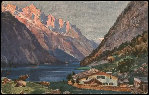 Schönau am Königssee Königssee Königsee-Hintersee Berg-Panorama 1953/1920