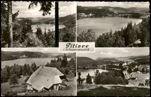 Titisee-Neustadt 4 Ansichten Mehrbild-AK Titisee im Schwarzwald 1957