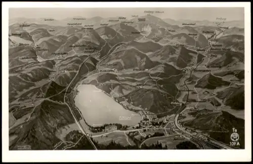 Titisee-Neustadt Titisee (Schwarzwald) Relief-Umgebungskarte 1940
