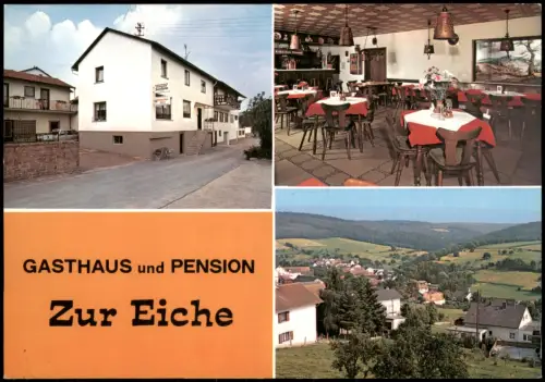 Weiten-Gesäß-Michelstadt Mehrbildkarte GASTHAUS und PENSION Zur Eiche 1975