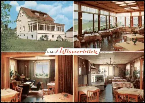 Nauroth (Heidenrod) Mehrbild-AK Gaststätte Pension Wisperblick 1975
