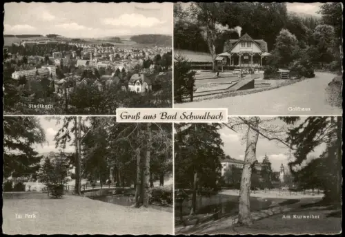 Bad Schwalbach Langenschwalbach Mehrbild Stadtkern Golfhaus Park Kurweiher 1955