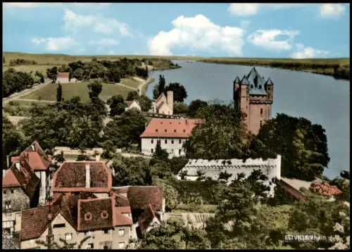 Eltville am Rhein Panorama-Ansicht, Teilansicht, Rhein-Partie 1960