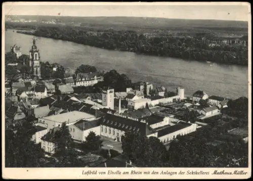 Eltville am Rhein Luftbild mit  Anlagen der   Sektkellerei Matheus Müller 1940