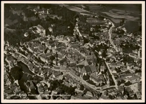Kronach Luftbild  Flugzeug aus, Fliegeraufnahme Feste Rosenberg 1940