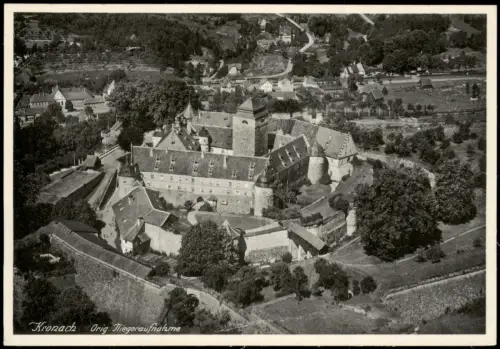 Ansichtskarte Kronach Luftbild Orig. Fliegeraufnahme mit Veste 1935