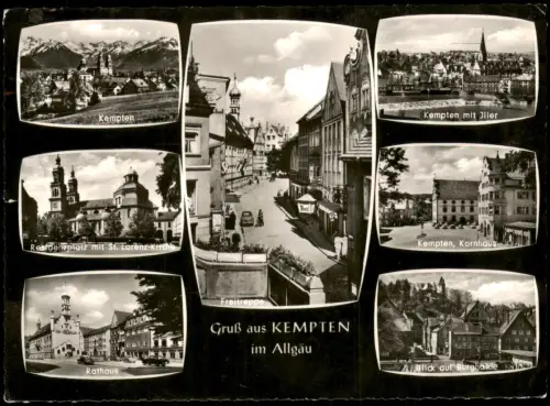 Ansichtskarte Kempten (Allgäu) Mehrbildkarte mit 7 Ortsansichten 1960