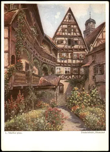 Dinkelsbühl Künstlerkarte Hezelhof Nach Originalgemälde v. Ludwig Mößler 1930