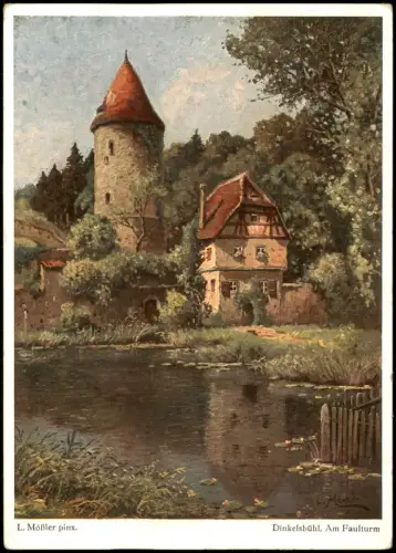 Dinkelsbühl Am Faulturm Nach dem Originalgemälde von Ludwig Mößler 1930