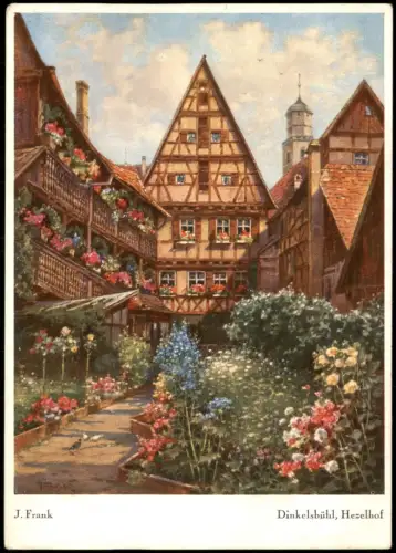 Dinkelsbühl Künstlerkarte Hezelhof nach Künstler J. Frank 1930