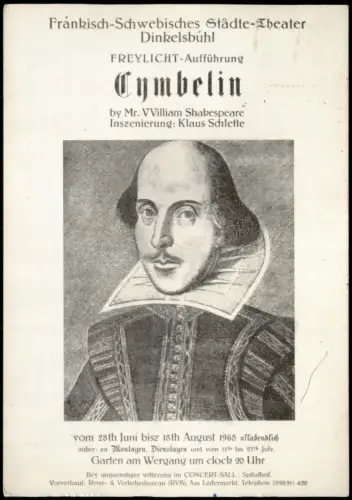 Dinkelsbühl SHAKESPEARE Frankisch-Schwebisches Städte-Theater 1968