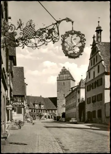 Ansichtskarte Dinkelsbühl Greifenschild, Straßen Partie 1960
