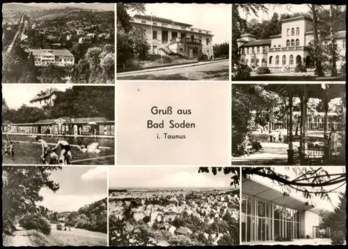 Ansichtskarte Bad Soden am Taunus Mehrbildkarte mit 8 Ortsansichten 1959