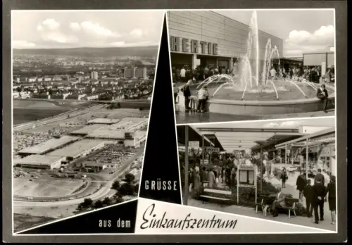 Bad Soden Taunus Mehrbild-AK Einkaufszentrum Autobahnabfahrt Ffm.-Höchst 1970