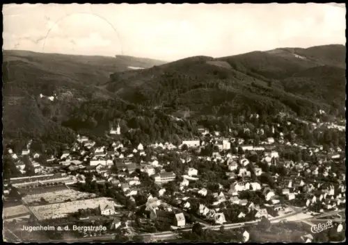 Seeheim-Jugenheim Jugenheim a. d. Bergstraße v. Flugzeug aus Luftaufnahme 1967