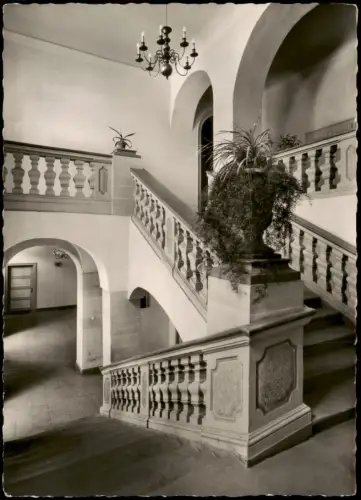 Messelhausen-Lauda Treppenaufgang Pius Keller Haus in Messelhausen 1960