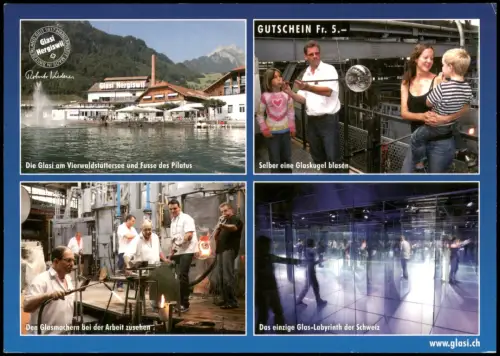 Ansichtskarte Hergiswil NW GLASI Glaskugel Kunst Gewerbe Mehrbildkarte 2012