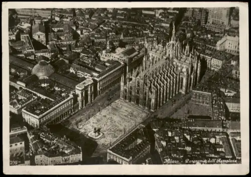 Cartolina Mailand Milano Luftaufnahme Panorama dall' Aeroplana 1934