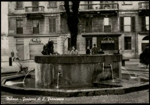Cartolina Mailand Milano Brunnen Fontana di S. Francesco 1955