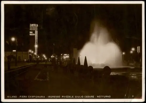 Cartolina Mailand Milano Entrée Piazzale Giulio Cesare Nocturne 1930