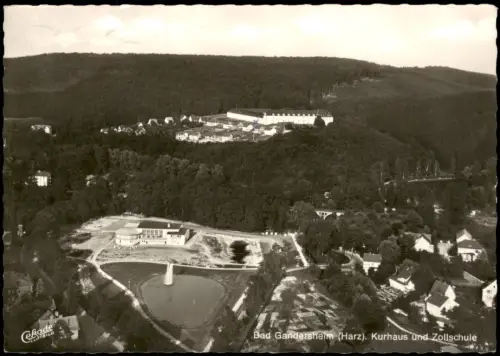 Bad Gandersheim Kurhaus und Zollschule vom Flugzeug aus, Luftbild 1967/1966