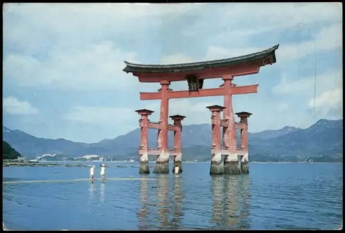 Postcard Japan Japan Tempel-Ansicht Miyajima Itsukushima Shrine 1967