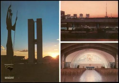 Postcard Brasília Mehrbildkarte mit 3 Ortsansichten 1980