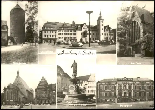 Freiberg  Sachsen mit Ortsansichten u.a. Obermarkt, Hauptpost uvm. 1971