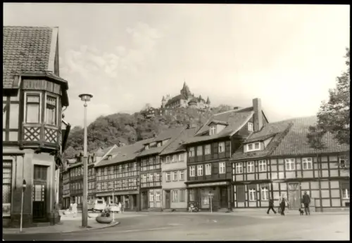 Ansichtskarte Wernigerode Teilansicht, Schöne Ecke zur DDR-Zeit 1983