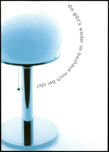 Reklame & Werbung: Wilhelm Wagenfeld Bauhausleuchte (anno 1924) 2000