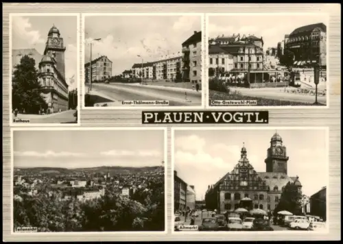 Plauen (Vogtland)  mit Otto-Grotewohl-Platz Ernst-Thälmann-Straße 1971