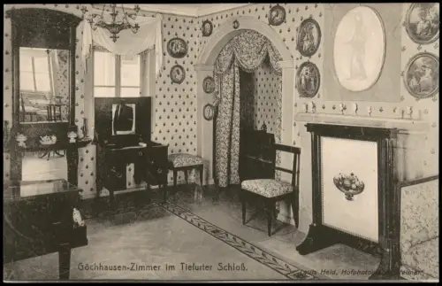 Ansichtskarte Tiefurt-Weimar Göchhausen-Zimmer im Tiefurter Schloß 1913