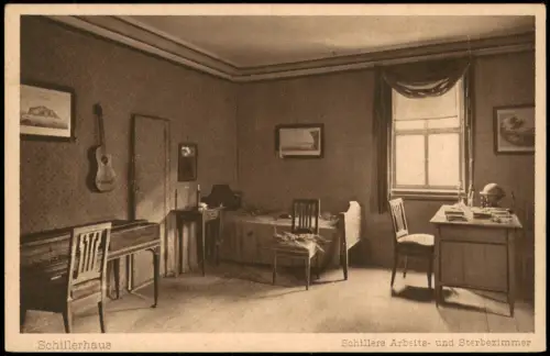 Ansichtskarte Weimar Schillers Arbeits- und Sterbezimmer 1918