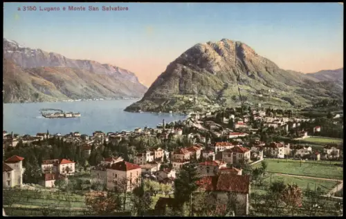 Ansichtskarte Lugano Lugano e Monte San Salvatore 1913