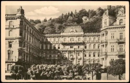 Postcard Karlsbad Karlovy Vary Grand Hotel Moskva 1940