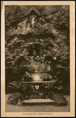Postcard Karlsbad Karlovy Vary KARLSBAD Waldandacht Gedenkstätte 1940
