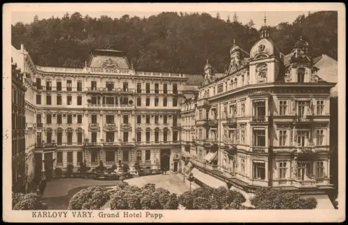 Postcard Karlsbad Karlovy Vary GRAND HOTEL PUPP 1920