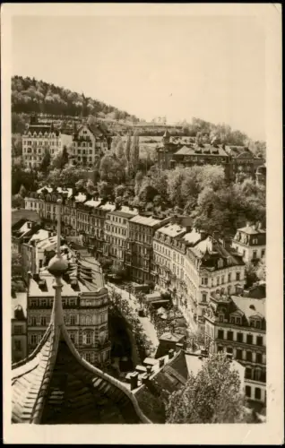 Postcard Karlsbad Karlovy Vary Stadtteilansicht Sadová třída 1953