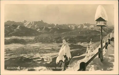 Villach Kanzelhöhe Blick gegen die Stadt Julische Alpen Winter 1930