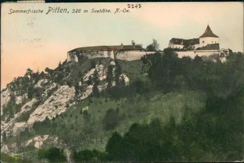 Ansichtskarte Pitten Blick auf die Burganlage 1914
