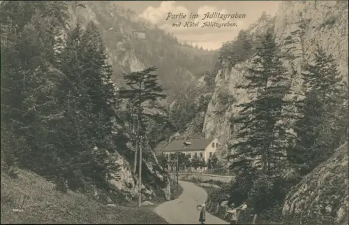 Ansichtskarte Semmering Partie im Adlitzgraben mit Hotel 1912