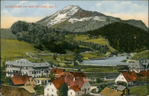 Ansichtskarte Wienerbruck Stadtpartie mit dem Ötscher 1913
