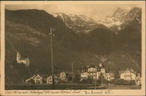 Ansichtskarte Oetz Ötz Tirol Partie an der Stadt 1925