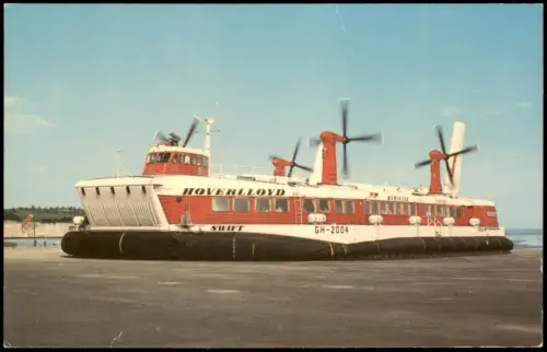Ansichtskarte  HOVERLLOYD Luftkissenboot Hovercraft in Pegwell Bay 1970