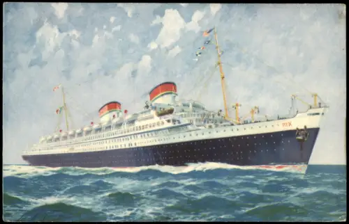 Schiff Ship S.S. "REX" SUPER-LINER Italien Flotte Riunite Genova 1940