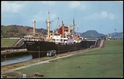 Panama-Stadt Panamá Miraflores Locks Panamakanal Ship Schiff FERNBANK aus Norwegen 1970
