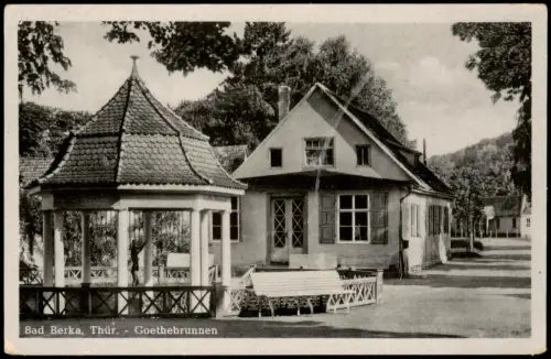 Ansichtskarte Bad Berka Goethebrunnen Goethe-Brunnen zur DDR-Zeit 1952