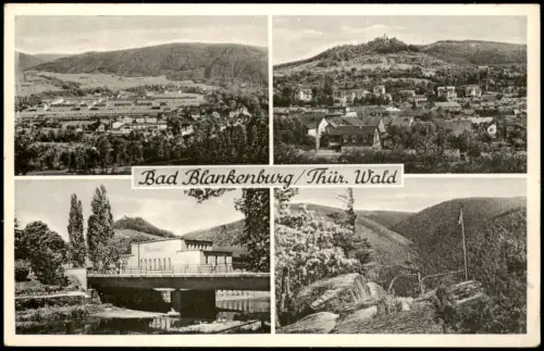 Ansichtskarte Bad Blankenburg DDR Mehrbildkarte mit 4 Ortsansichten 1960